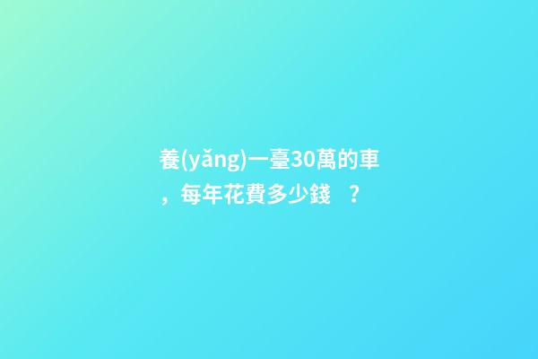 養(yǎng)一臺30萬的車，每年花費多少錢？